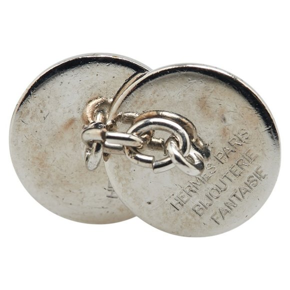 Hermes Serie Cufflinks Silver Metal Men's HERMES - Picture 4 of 4